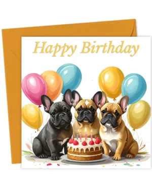 French Bulldogs Birthday Card