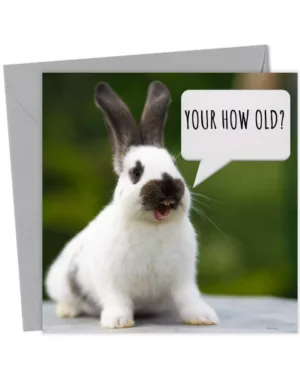 Funny Bunny Age Birthday Card Hilarious Rabbit Greeting Card