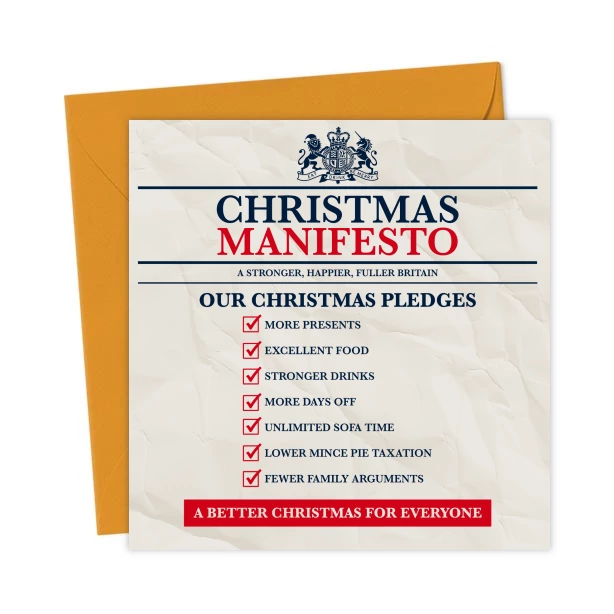 Funny Christmas Card - Christmas Manifesto - Political Parody Card ...