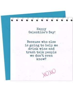 Funny Galentine’s Day Card – Wine & Laughs with Best Friend