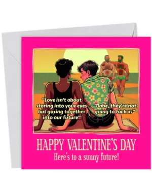 Funny, naughty, gay Valentines card: Love isn't...