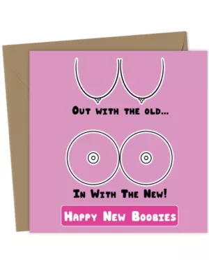 Funny New Boobs Card – Happy New Boobies Cosmetic Surgery Celebration