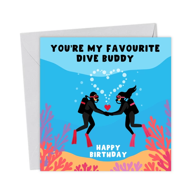 Funny Scuba Diving Birthday Card - You’re My Favourite Dive Buddy ...