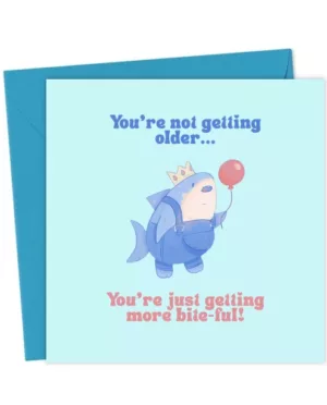 Funny shark birthday card