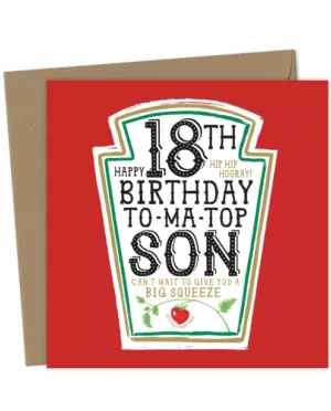 Funny Son 18th Birthday Card - Heinz Tomato Ketchup Sauce