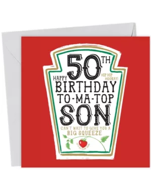 Funny Son 50th Birthday Card - Heinz Tomato Ketchup Sauce