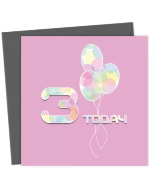 Girls 3rd Birthday Card