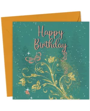 Glittery Butterfly Birthday Card – Happy Birthday
