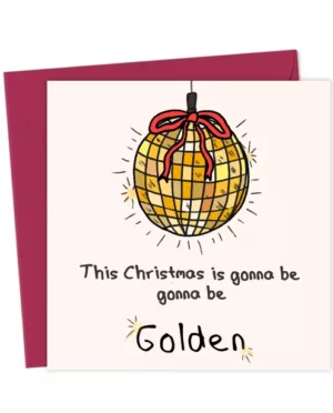 Golden Disco Ball K-Pop Card | Demon Hunters | Christmas