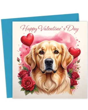Golden Retriever Valentine's Card