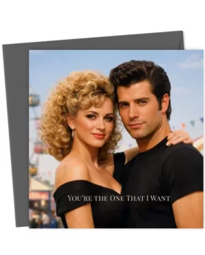 Grease 1950s Retro Couple Anniversary Face Swap Card