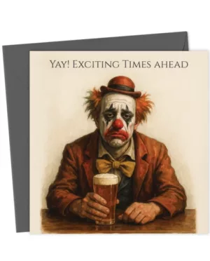 Grumpy Clown at the Pub - AI Face Swap Birthday Card