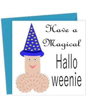 Halloween Rude Magic Willy Weenie Wizard Card