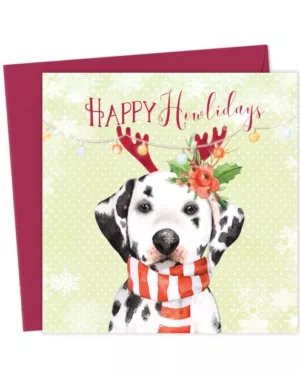 Happy Howlidays dalmation dog christmas card