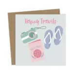 Happy Travels Card – Bon Voyage & Gap Year Wishes - Good Luck Card