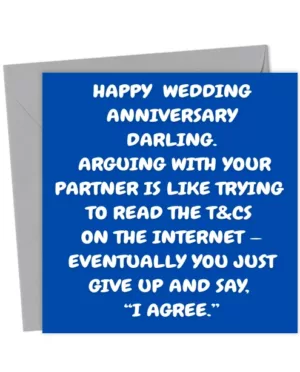 HAPPY WEDDING ANNIVERSARY, DARLING
ARGUING WITH YOUR PARTNER