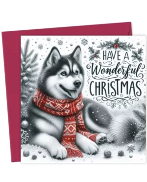 Husky Christmas Card