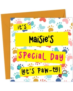 It’s [Dog’s Name]’s Special Day – Let’s Paw-ty! - Dog Birthday Card