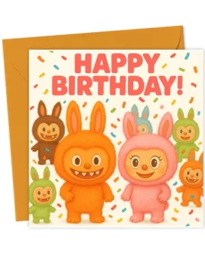 Labubu Happy Birthday Card