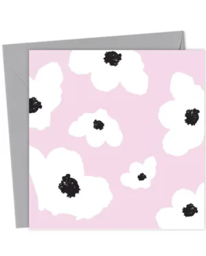 Large Flowers Greetings Card