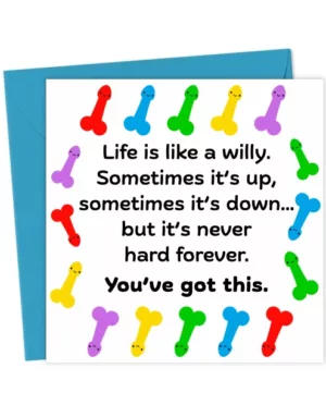 Life Is Like A Willy Fun Motivational Card
