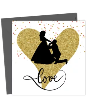 Love Themed Engagement Card – Sweet Congratulations for Couples