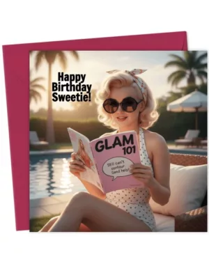 Marilyn Monroe By The Pool Birthday card