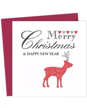 Merry Christmas  And Happy New Year - Classic Reindeer Christmas Card