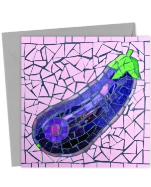 Mosaic Aubergine D Pic Blank Card
