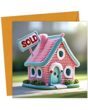 New Home, First home, Moving crochet knitted Card