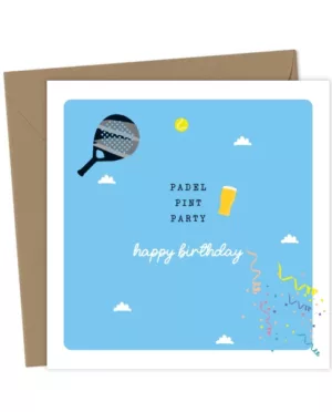 Padel tennis birthday card