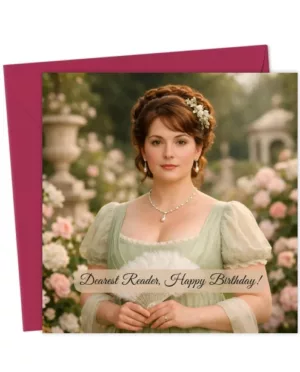 Penelope Inspired Bridgerton Style Regency Face Swap Birthday Card