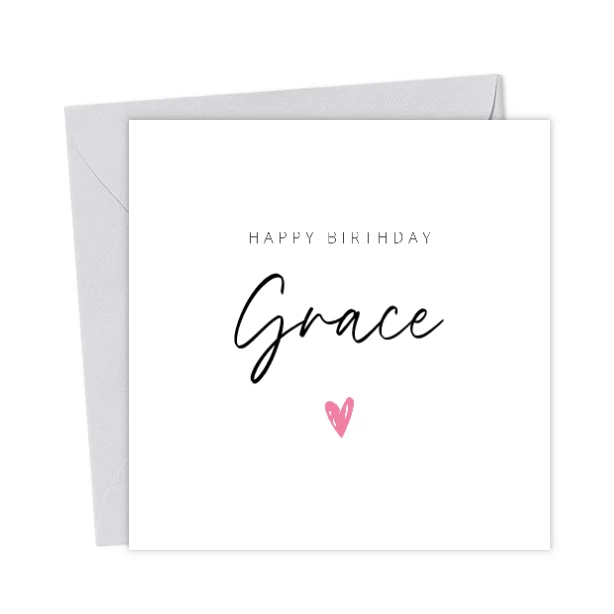 Personalised Birthday Card Any Name Custom Text Card - Birthday Cards