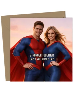 Superhero Couple Face Swap Valentine’s Card