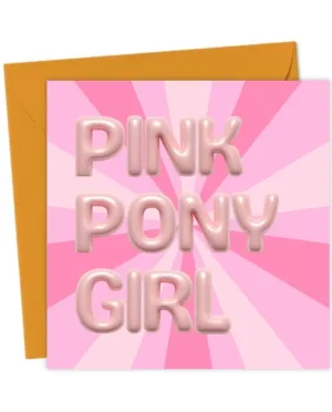Pink Pony Girl - Friendship Card