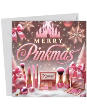 Plouise Inspired Pink Stunning Castle Merry Pinkmas Christmas Card