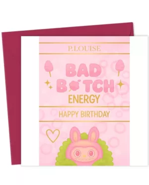 Plouise x Labubu Bad B Energy Birthday Card