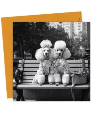 Poodles in love, Valentines, Wedding, Anniversary Card,