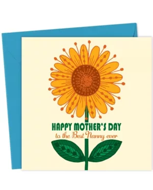 Pretty Mother's Day Card - Nanny - Sunflower - To The Best Nanny Ever