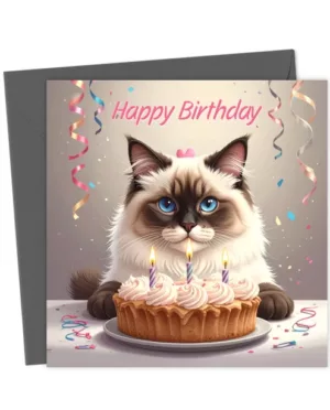 Ragdoll Cat Birthday Card