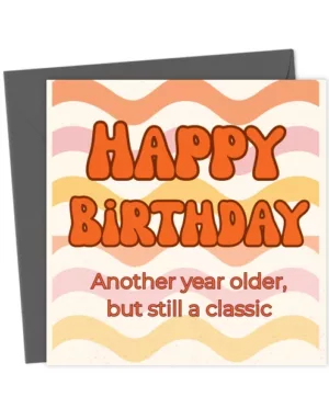 Retro 70s Wavy Birthday Card