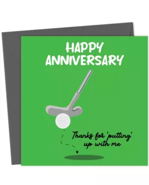 Romantic Funny Anniversary Card For Golf Lovers