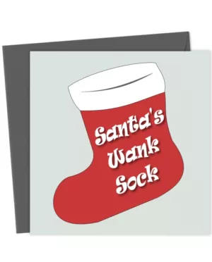 Santa's Wank Sock Rude Christmas Stocking Card