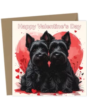 Scottish Terriers Valentine's Card