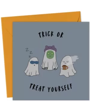 Self care ghosts Birthday Card