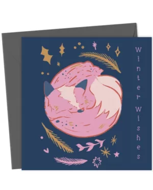 Sleepy Fox Christmas Card