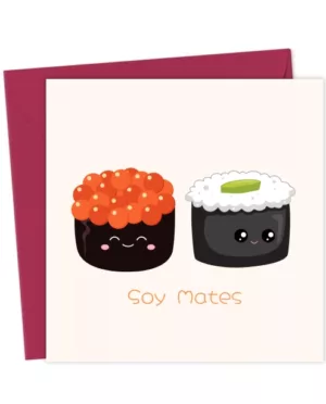 Soy Mates Cute cartoon Love, Valentines, Anniversary card