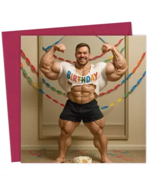 Super Buff Gym Bro - Face Swap Birthday Card