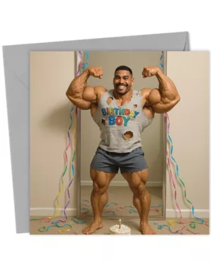 Super Buff Gym Bro - AI Face Swap Birthday Card