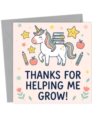 Teacher Thank You Appreciation School Card